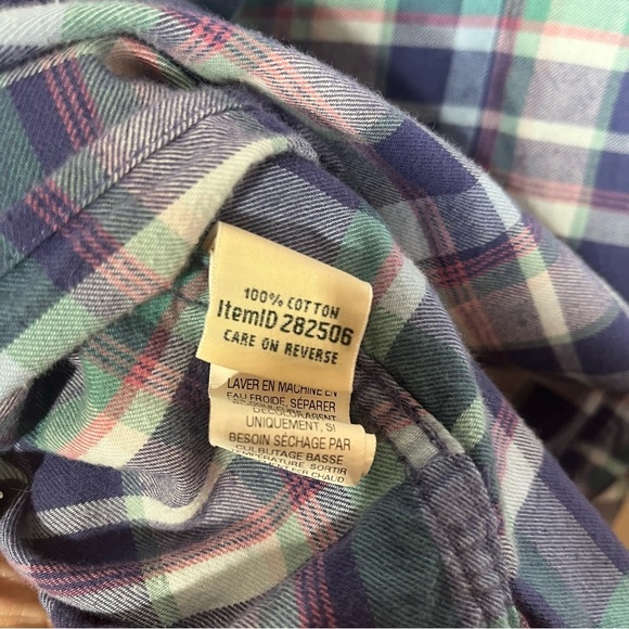 LL Bean Shirt sz SM women’s Button Down Plaid Flannel multi color - Picture 6 of 11